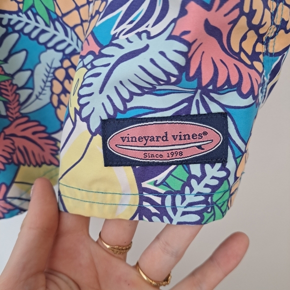 Vineyard Vines Colorful Tropical Pineapple Print Summer Shorts Trunks Size M - Picture 4 of 8